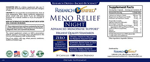 Research Verified Meno Relief Day & Night – Menopause Support - 4 Bottles (2 Months Supply) Research Verified