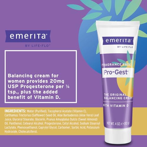 Emerita Pro-Gest Balancing Cream with Vitamin D3 | USP Progesterone Cream from Wild Yam merita
