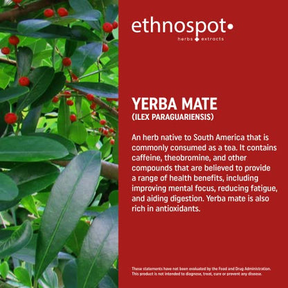 Full Spectrum Yerba Mate Capsules - Boosts Energy & Mental Focus - Supports Health