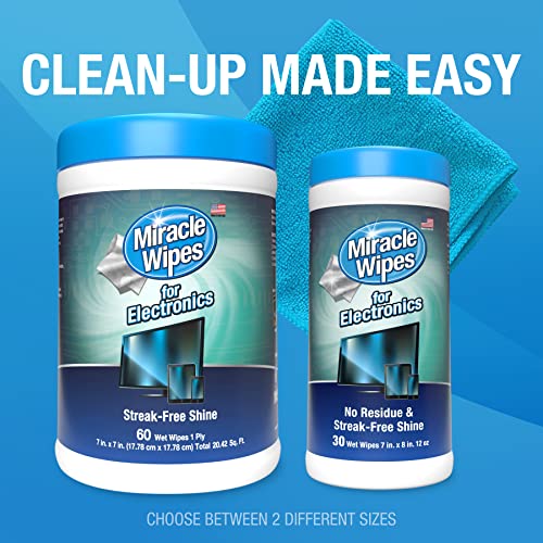 MiracleWipes for Electronics Cleaning - Screen Wipes Designed for TV, Phones, Monitors Miracle Brands