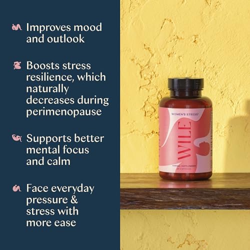 WILE Perimenopause Supplement for Women Stress Support, Ashwagandha Supplements WILE