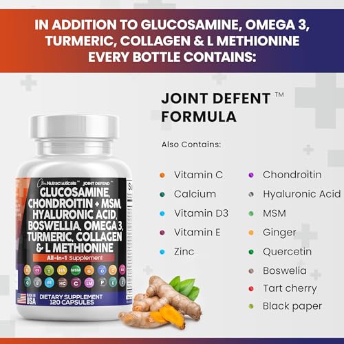 Clean Glucosamine Chondroitin MSM Turmeric Hyaluronic Acid Boswellia