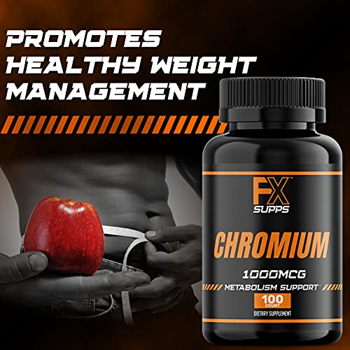 FX Supps Chromium Polynicotinate 1000 mcg (100 Capsules) Weight Management Supplements