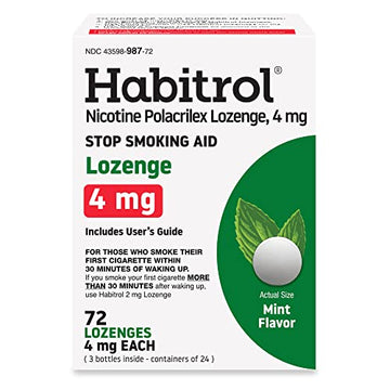 Habitrol Nicotine Lozenges 4 mg Mint Flavor - 72 Count – Stop Smoking Aid Habitrol