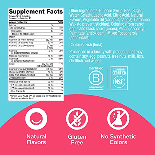 OLLY Prenatal Multivitamin Gummy, Supports Healthy Growth and Brain Development, Folic Acid OLLY