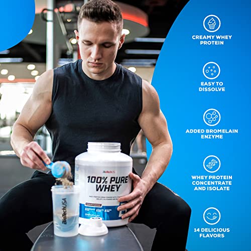 BioTechUSA 100% Pure Whey | Protein Powder with BCAA and Glutamine | Gluten-Free, Palm Oil Free BioTechUSA