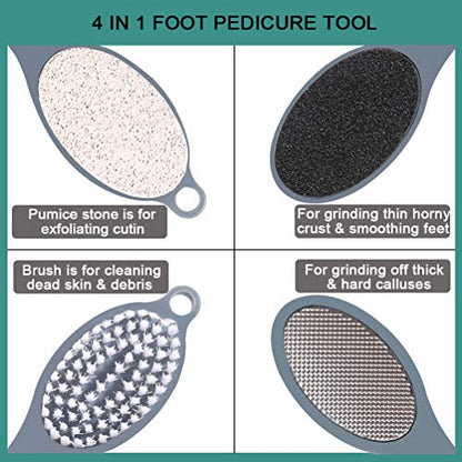 CAREHOOD Foot File Callus Remover - Multi Purpose 4 in 1 Feet Pedicure