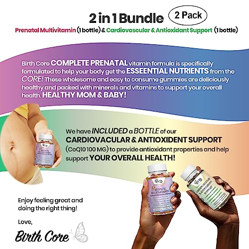 Prenatal Vitamins, Fetal Development, Folate, DHA, CoQ10, Daily Multivitamin Gummy, Folic Acid Birth Core