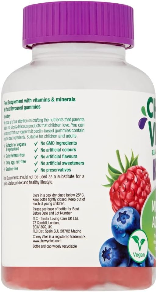 Chewy Vites Kids Multivitamin Advance 60 Gummy Vitamins | 11 Essential Nutrients CHEWY VITES