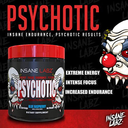 Insane Labz Psychotic, High Stimulant Pre Workout Powder, Extreme Lasting Energy