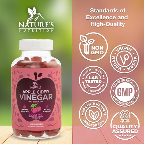 Vegan Apple Cider Vinegar Gummies | Max Strength 1000mg | Gelatin-Free, Vegan, Non-GMO