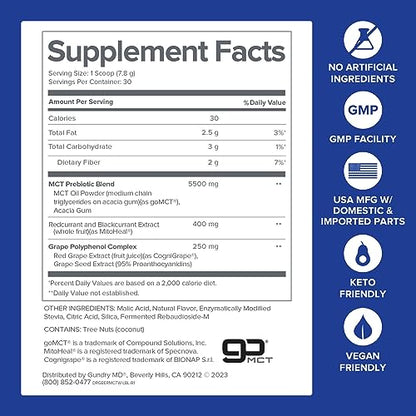 Gundry MD MCT Wellness Powder to Support Energy, Ketone Production and Brain Health