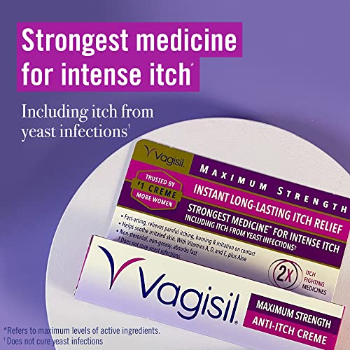Vagisil Maximum Strength Feminine Anti-Itch Cream with Benzocaine for Women Vagisil