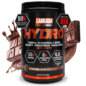 Labrada Hydro 100% Pure Hydrolyzed Whey Protein Isolate Powder, Lactose Free