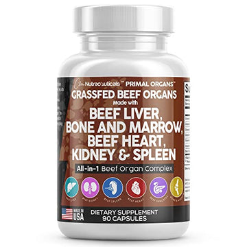 Grass Fed Beef Liver Capsules 3000mg - Premium Quality Beef Organs