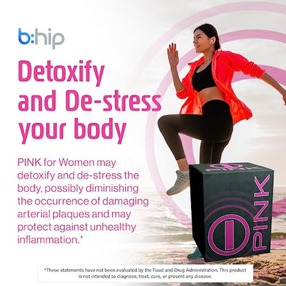 Energy Drink Powder, bHIP Pink for Women 30 Drink Mix Packets. Energy Supplements