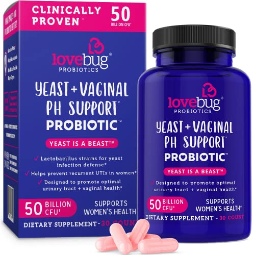 Lovebug Yeast + Vaginal pH Support | Clinically Studied Ingredients for Yeast & UTIs 