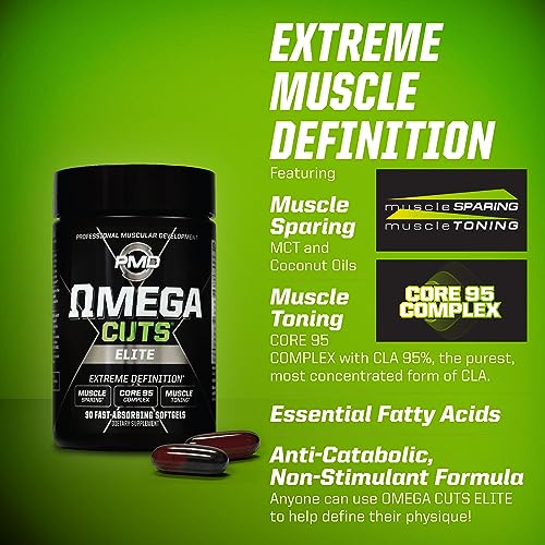 PMD Sports Omega Cuts Elite Fat Loss-Muscle Defining Formula - Omega Fatty Acids PMD