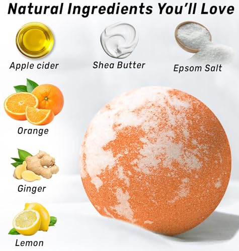 Natural Detox Fizzing Bubble Bath Bombs Apple Cider Ginger & Lemon Essential Oils Cleanse New Miuz