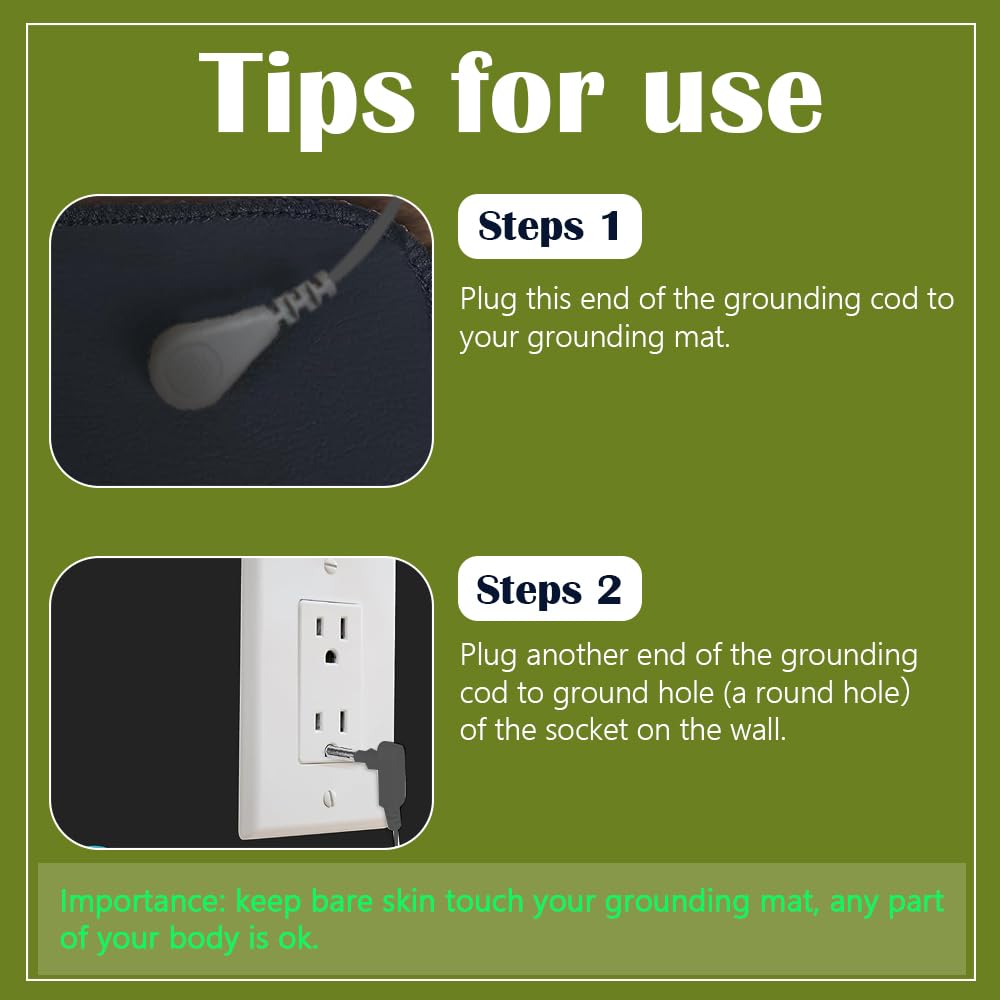 Grounding Mat for Sleeping, Grounding Sheet forBed, Earth Mat Connected for Pain Relief FOPPON