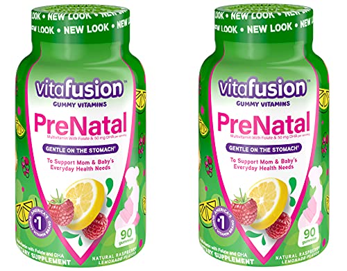 Vitafusion Prenatal Dha & Folic Acid Gummy Vitamins 90 Count (2 pack)