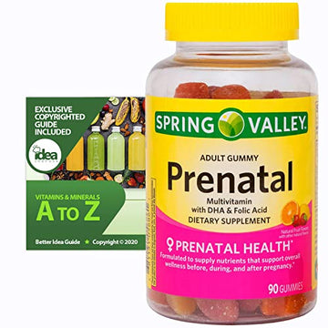 Spring Valley Prenatal Multivitamin Gummies, 90 Ct Bundle with Exclusive Vitamins & Minerals