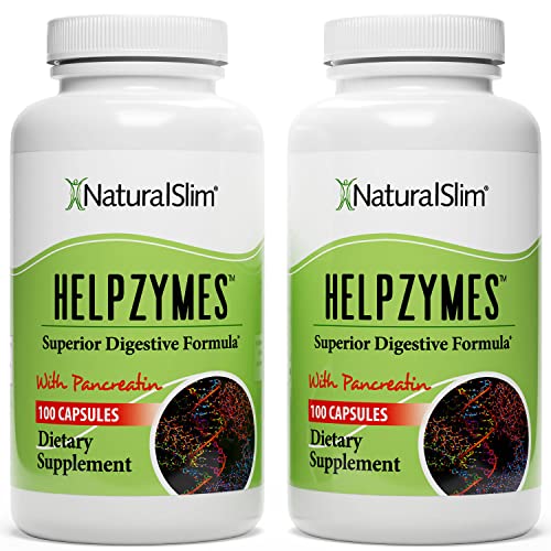 NaturalSlim Helpzymes Digestive Enzymes for Digestion, Bloating, Gas Reli NaturalSlim