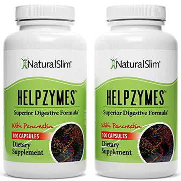 NaturalSlim Helpzymes Digestive Enzymes for Digestion, Bloating, Gas Reli NaturalSlim