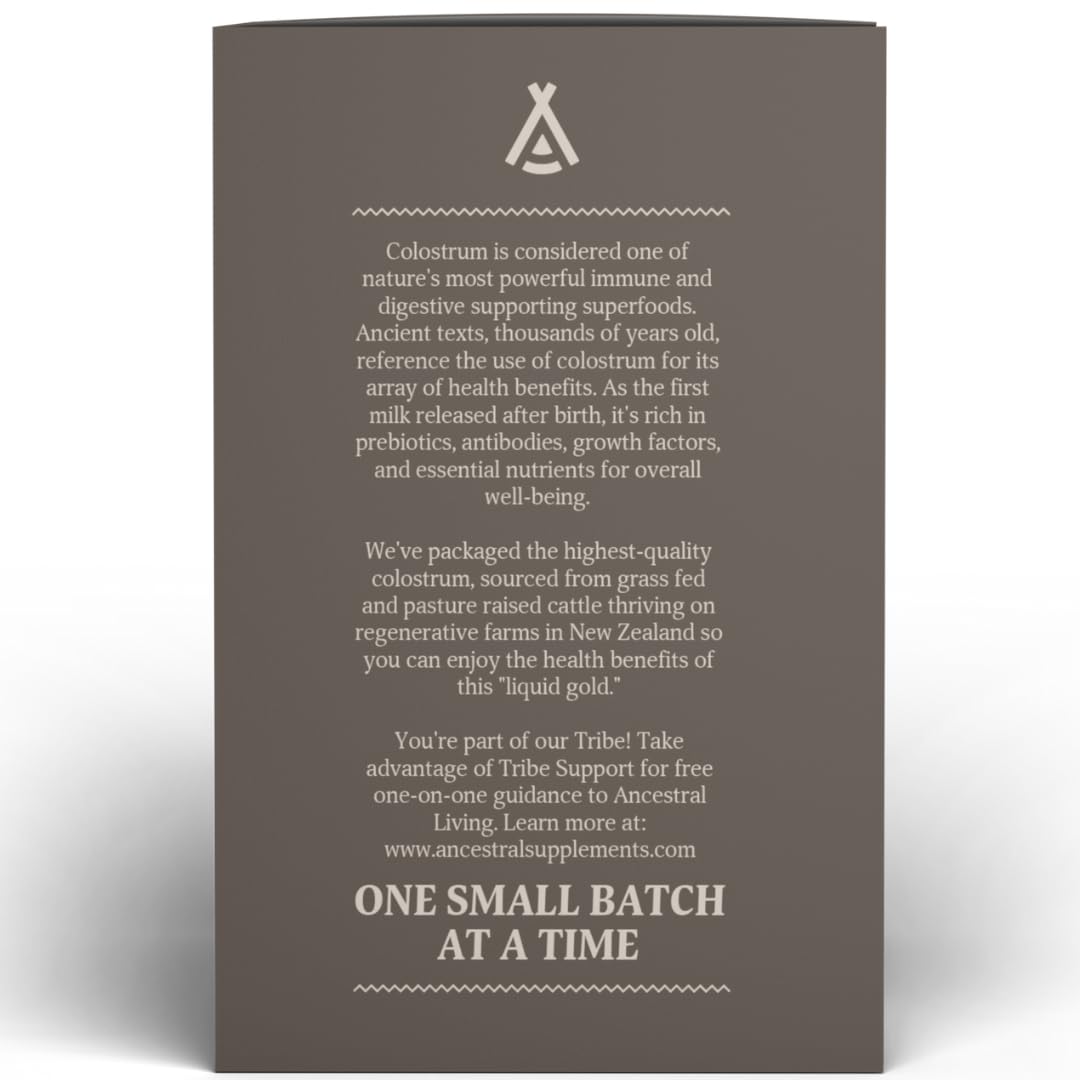 Ancestral Supplements Grass Fed Beef Bovine Colostrum Powder Packets, Immune Support Ancestral Supplements