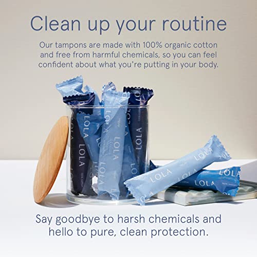 LOLA Organic Cotton Tampons, 60 Count - Tampons Regular, Period Feminine Hygiene Products