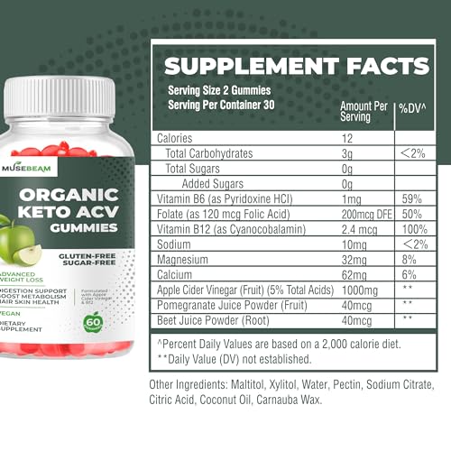 Keto ACV Gummy for Advanced Weight Loss - Gluten Sugar Free Rapid Belly Fat Burner