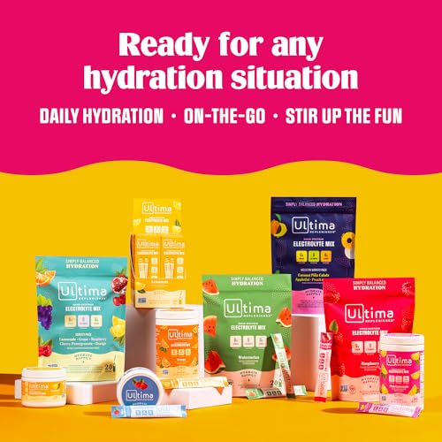 Ultima Replenisher Daily Electrolyte Drink Mix – Raspberry, 20 Stickpacks – Hydration 