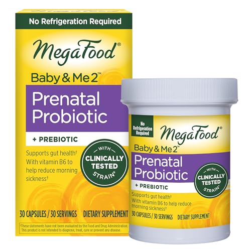 MegaFood Baby & Me 2 Prenatal Probiotic - Vegetarian Pregnancy Prebiotics and Probiotics