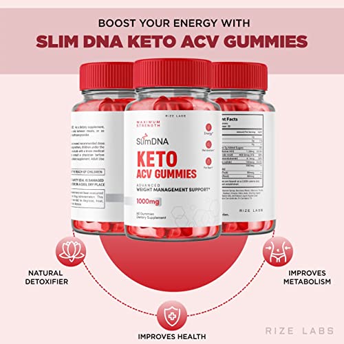 rize labs (3 Pack) SlimDNA Keto Gummies - ACV for Advanced Weight Loss with Apple Cider rize labs