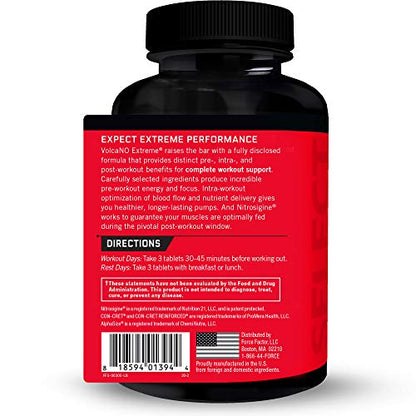 Force Factor Volcano Extreme Pre Workout Nitric Oxide Booster Supplement for Men
