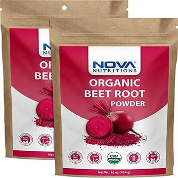 2 Pack - Nova Nutritions Certified Organic Beet Root Powder 16 OZ (454 gm) - Nitric Oxide