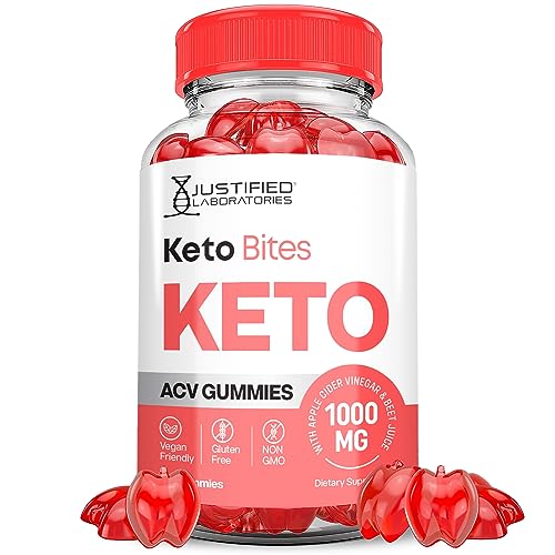 Justified Laboratories Keto Bites Keto ACV Gummies 1000MG Vegan Non GMO with Pomegranate