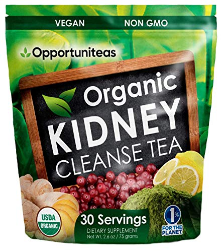 Opportuniteas Organic Kidney Detox Tea- Matcha Green Tea, Cranberry, Lemon & Ginger