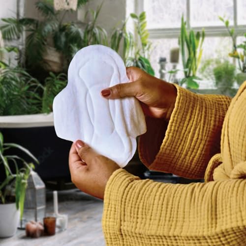 L. Pure Cotton Topsheet Pads for Women, Regular Absorbency, Ultra Thin Pads with Wings L.