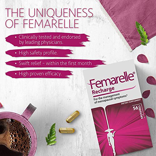 Femarelle Recharge - Non Hormonal Natural Menopause Supplements for Women -1 Month Supply Femarelle