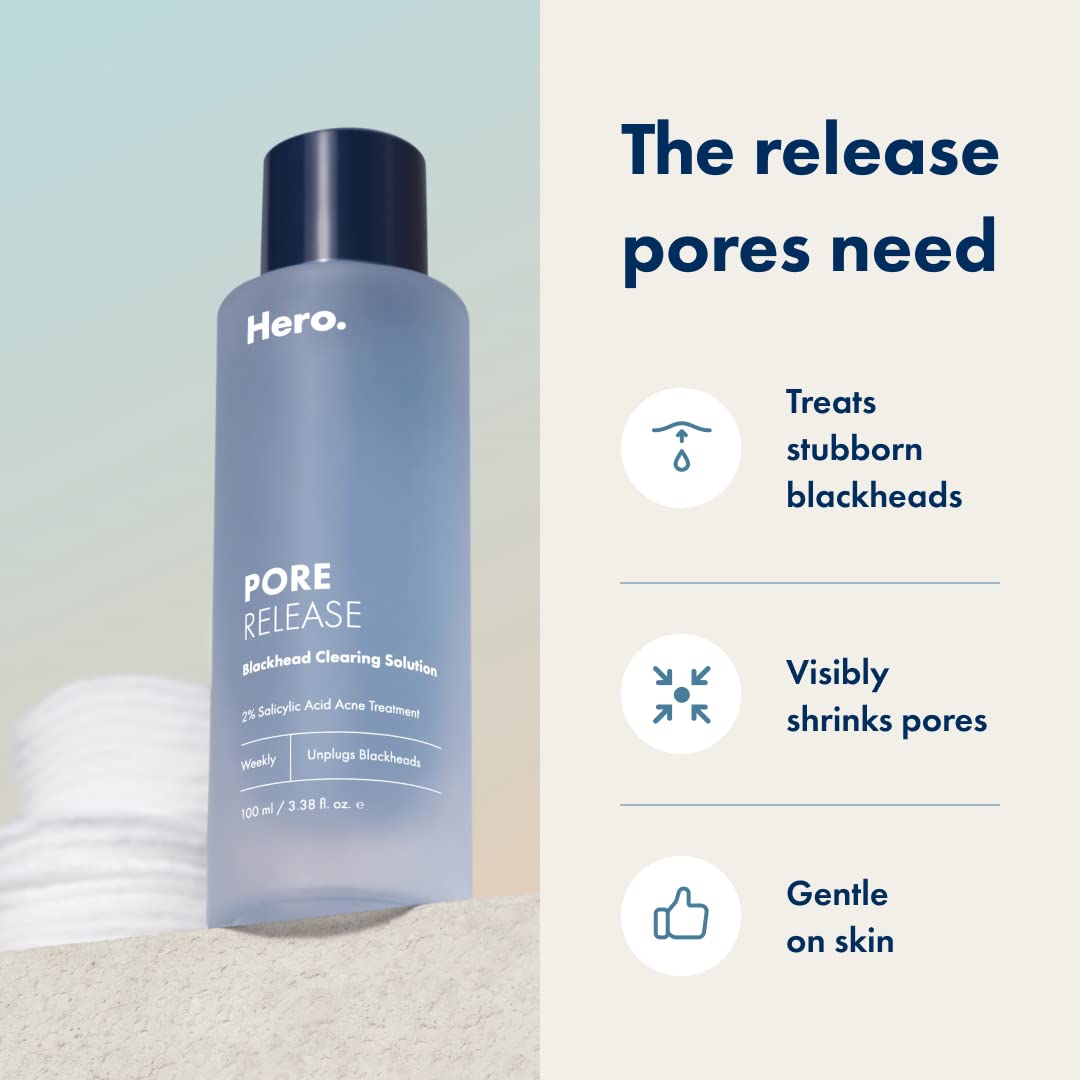 Hero Cosmetics Pore Release Blackhead Clearing Solution - Exfoliating Toner Featuring BHA