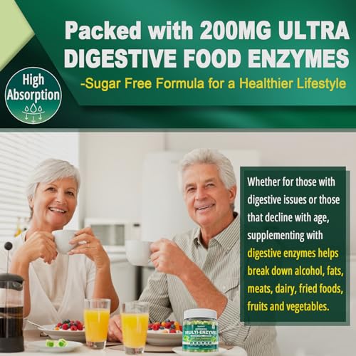 Sugar Free Digestive Enzymes Gummies 1000mg - Break Down Food Quickly - Chewable EnvyCure