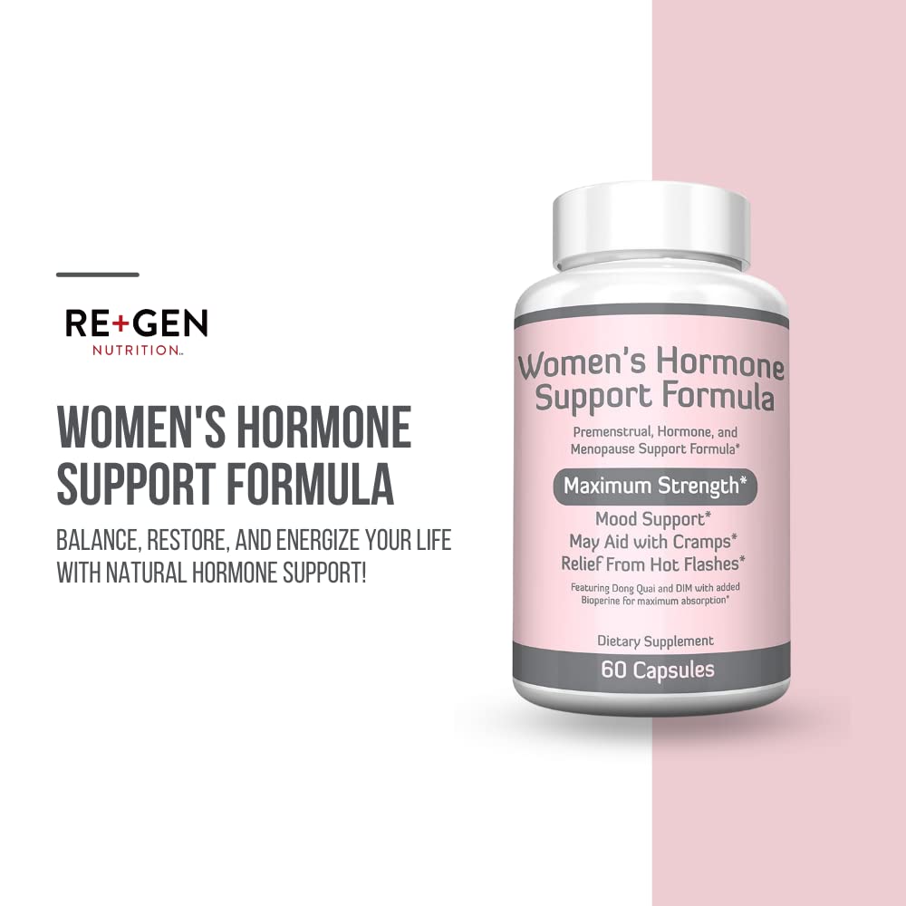 Re+Gen Nutrition Women's Hormone Balance Support, Supplement with Vitamin E, Dong Quai, and DIM 200mg Re+Gen Nutrition