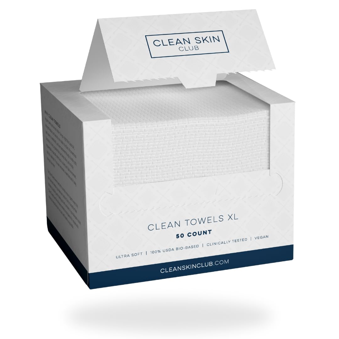 Clean Skin Club Clean Towels XL, 100% USDA Biobased Dermatologist Appr CLEAN SKIN CLUB
