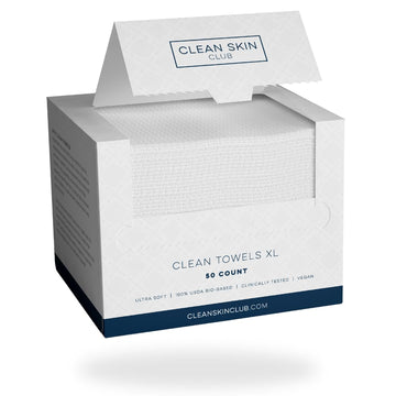Clean Skin Club Clean Towels XL, 100% USDA Biobased Dermatologist Appr CLEAN SKIN CLUB