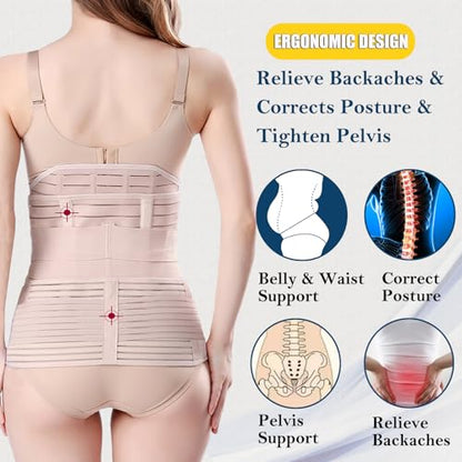 ChongErfei 3 in 1 Postpartum Support - Recovery Belly/waist/pelvis Belt Shapewear Slimming