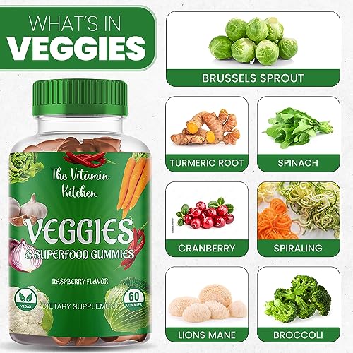 The Vitamin Kitchen Fruit and Veggies Gummies-120 Chews 60 Super Fruits