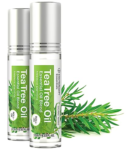 Horbaach Tea Tree Essential Oil Roll On Blend | .33 fl oz (Pack of 2) | Roller for Skin