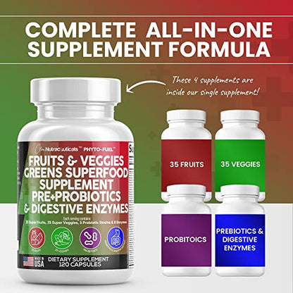 Fruits and Veggies Supplement Reds & Green Superfood - A Natural Balan