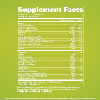 GAT SPORT JetFuel Tropic Thunderburst Thermo Powder for Fat Burning, ZumXR Caffeine
